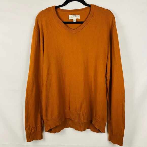Hawker Rye Men's Orange V-Neck Sweater‎ Size Large - Picture 1 of 4